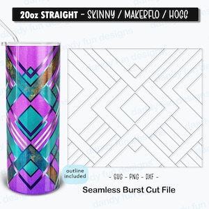 Dont be Square Burst Tumbler Template for 20oz Skinny Straight/ Makerflo/ Hogg - SVG DXF PNG
