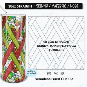 Diamond Basketweave Burst Tumbler Template for 30oz Skinny Straight/ Makerflo/ Hogg - SVG DXF PNG Braid tumbler tape burst