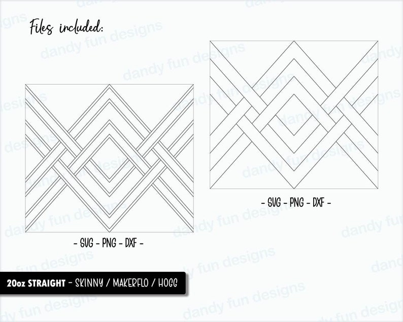 Weaved V split Burst Tumbler Template for 20oz Skinny Straight/ Makerflo/ Hogg - SVG DXF PNG Basketweave burst image 2