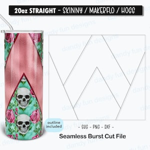 V-split Large Pattern Burst Tumbler Template for 20oz Skinny Straight/ Makerflo/ Hogg - SVG DXF PNG