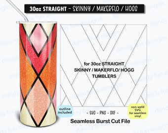 Making Waves Burst Becher Vorlage für 30 Unzen Skinny Straight/ Makerflo/ Hogg Becher - SVG DXF PNG