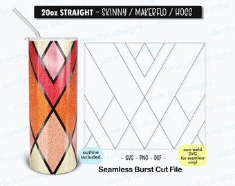 Making Waves Burst Becher Vorlage für 20 Unzen Skinny Straight/ Makerflo/ Hogg Becher - SVG DXF PNG