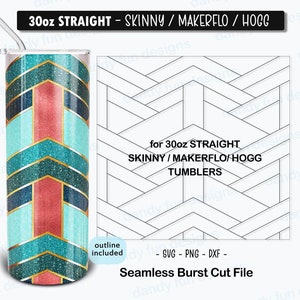 Straight Up Burst Tumbler Template for 30oz Skinny Straight/ Makerflo/ Hogg - SVG DXF PNG