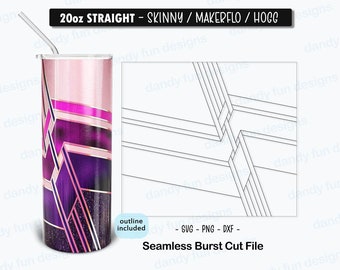Surrender Burst Tumbler Template für 20oz Skinny Straight/ Makerflo/ Hogg Becher - SVG DXF PNG