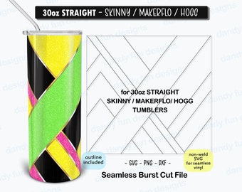 Wilder V-split Burst Tumbler Template für 30oz Skinny Straight/ Makerflo/ Hogg - SVG DXF PNG