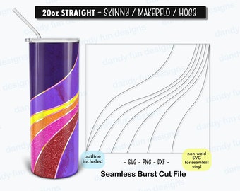 Swirl Twirl 3 Burst Tumbler Vorlagen für 20 Unzen Skinny Straight/ Makerflo/ Hogg Becher - SVG DXF PNG