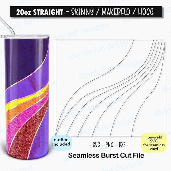 Swirl Twirl 3 Burst Tumbler Templates for 20oz Skinny Straight/ Makerflo/ Hogg tumblers - SVG DXF PNG