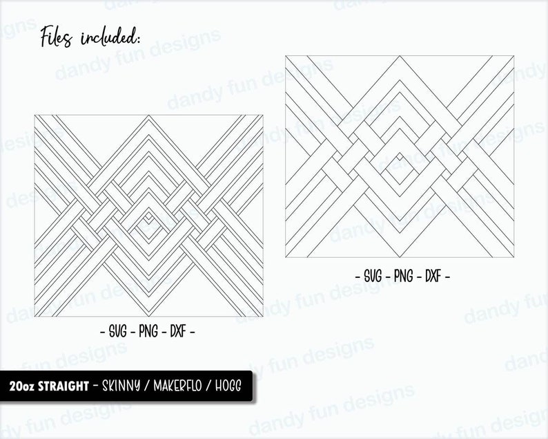 Weaved V split Burst Tumbler Template for 20oz Skinny Straight/ Makerflo/ Hogg - SVG DXF PNG Basketweave burst image 3