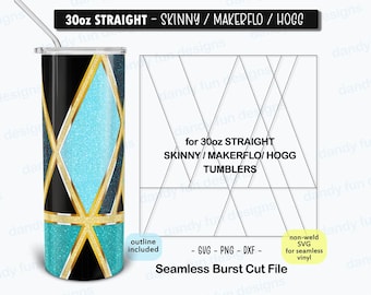 Strapped Burst Tumbler Vorlage für 30oz Skinny Straight/ Makerflo/ Hogg - SVG DXF PNG