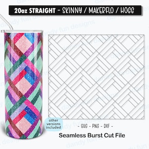 Repeating Brick Walls Burst Tumbler Template for 20oz Skinny Straight/ Makerflo/ Hogg - SVG DXF PNG Weaved Burst