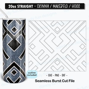Maze Craze Burst Tumbler Template for 20oz Skinny Straight/ Makerflo/ Hogg tumblers - SVG DXF PNG