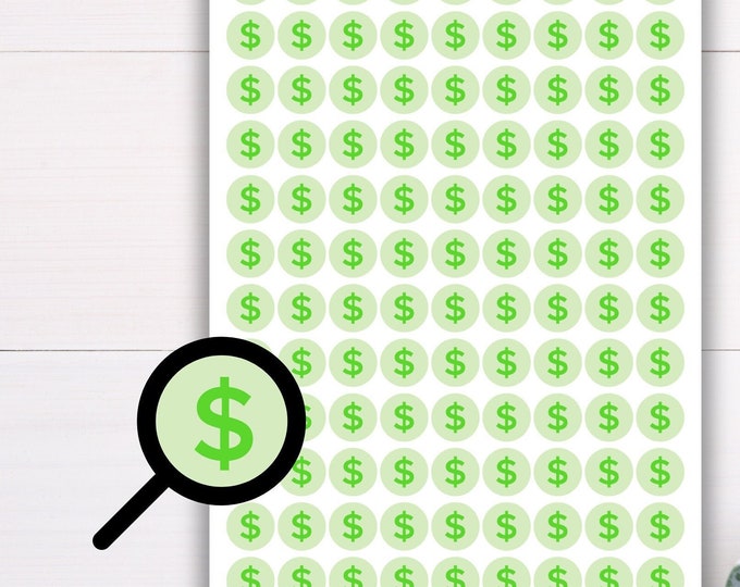 Sticker Dola Tiny Dollar Sign Stickers | Mini Money Stickers | Cash Planner Stickers ...