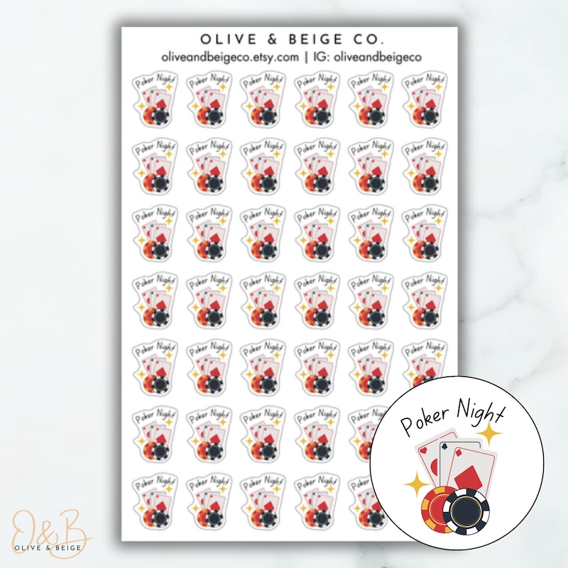 Poker Chip Sticker Template Etsy