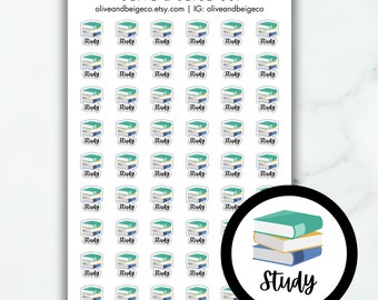 Study Reminder Planner Stickers | School Work Icon Stickers | Homework Planner Stickers Functional