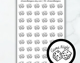 Game Night Icon Stickers | Planner Script Stickers | Functional Tracker Stickers | Reminder Icons