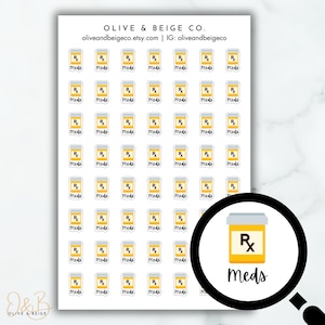 RX Icon Planner Stickers | Prescription Reminder Stickers Tiny | Meds Icon Reminder Stickers | Mini Planner Stickers
