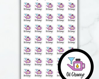 Oil Change Planner Stickers | Car Maintenance Icon Stickers | Vehicle Script Stickers | Reminder Stickers