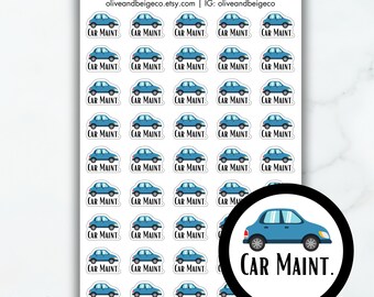 Car Appointment Planner Stickers | Car Maintenance Icon Stickers | Vehicle Reminder Stickers