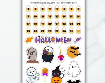 Candy Corn Date Cover Planner Stickers | Halloween Theme Stickers | Spooky Fun Planner Stickers