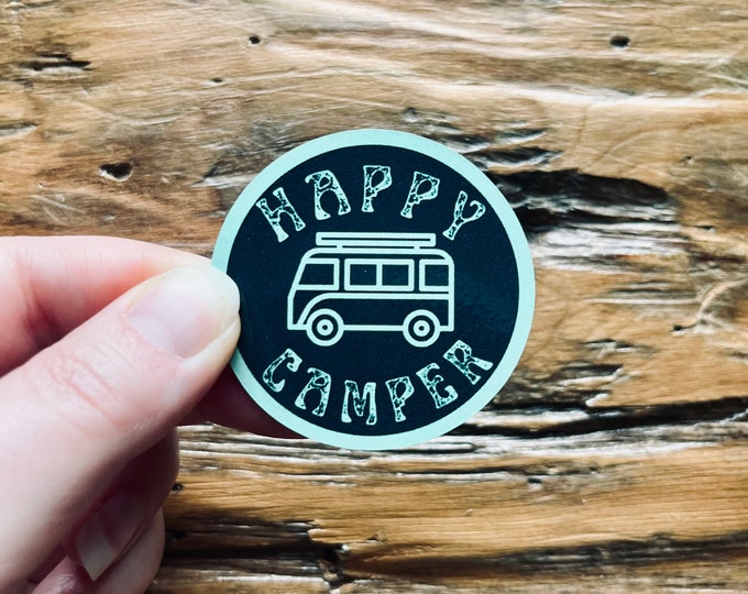 Happy Camper Stickers, Camping Adventure Stickers, Water Bottle Sticker ...
