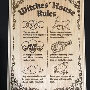 Witches house rules custome sign