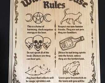 Witches house rules custome sign