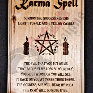 Karma spell wooden plaque