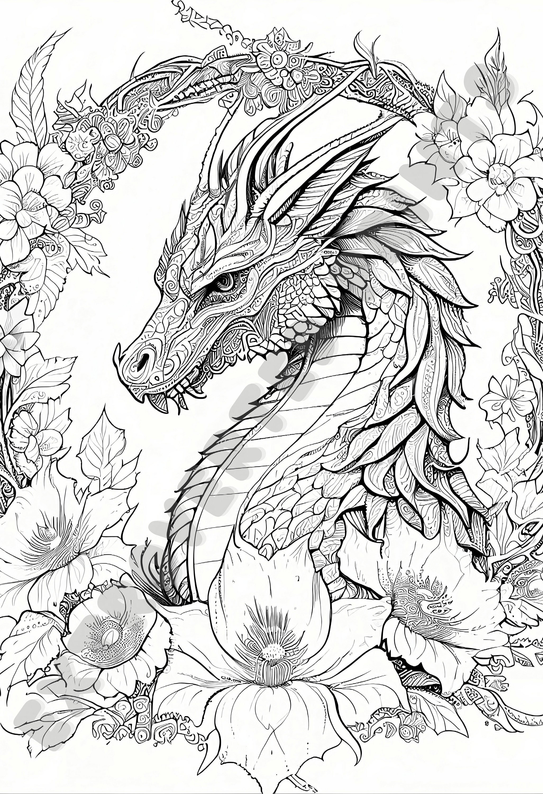 Targaryen Dragon Coloring Page for Kids and Adults Who Etsy