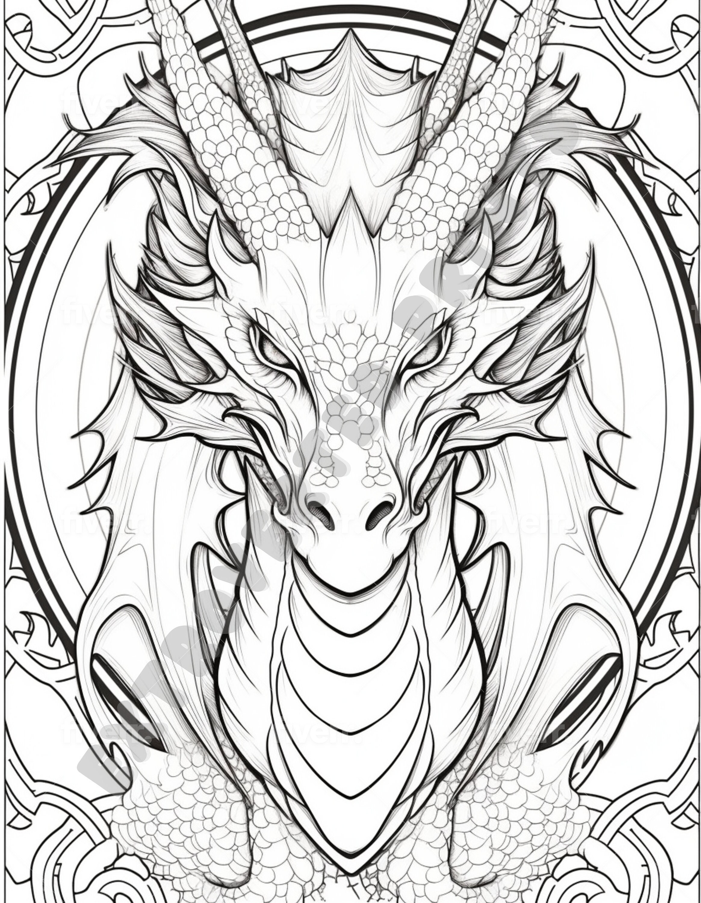 Caraxes Dragon Coloring Page for Kids and Adults Who Experience ADHD ...