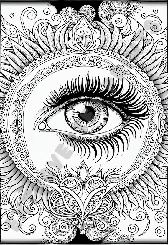Your Third Eye Coloring Page for Kids and Adults Who Experience ADHD,  Anxiety, Relaxin, Meditation Instant Digital Download PDF File - Etsy
