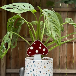 Stained Glass Mushrooms plant stake