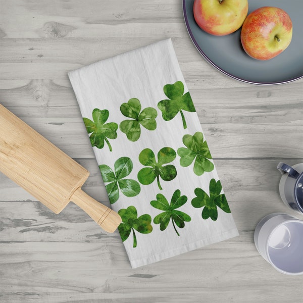 Shamrock St Patricks Day Tea Towel, St Patricks Day Shamrock Dishcloth, St Patricks Day Shamrock Dish Towel, St Patricks Day Kitchen Décor