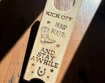 Custom Ash Wood Boot Jack: Personalized Engraved Boot Remover