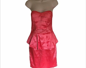 Daisy Pink strapless peplum dress size M