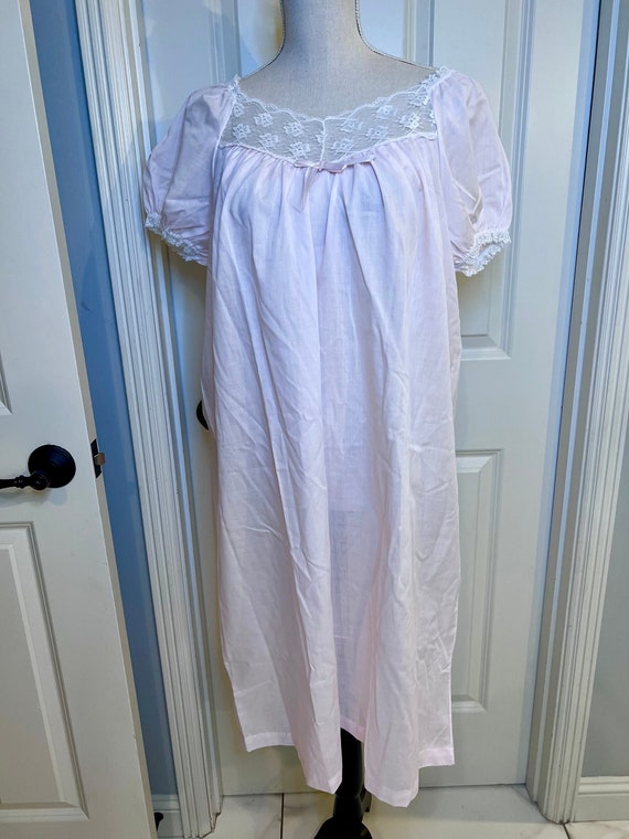Sears vintage pink with white lace nightgown size 