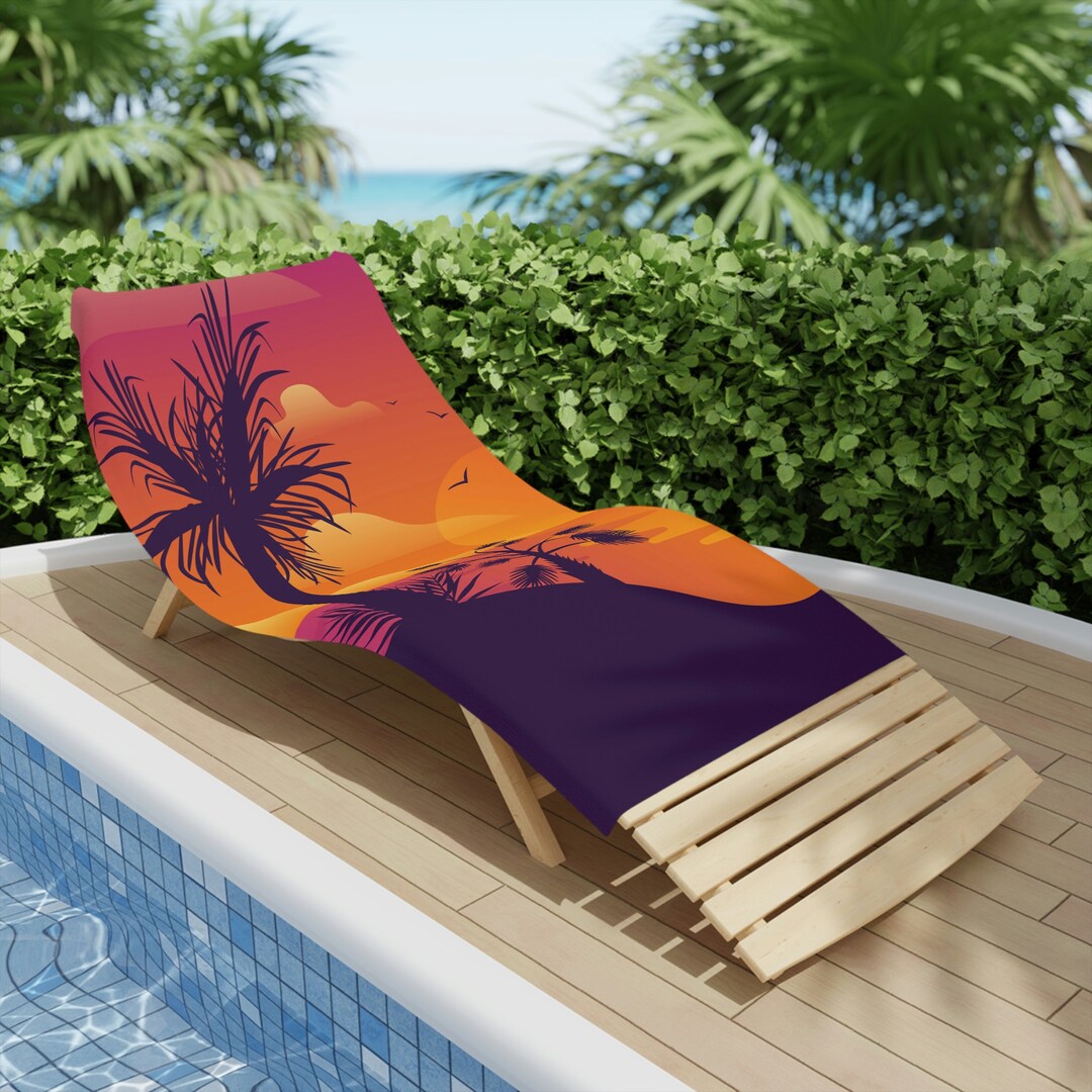 Sunset Palm Tree Beach Towel Comes in 3 Sizes 100 Cotton Etsy
