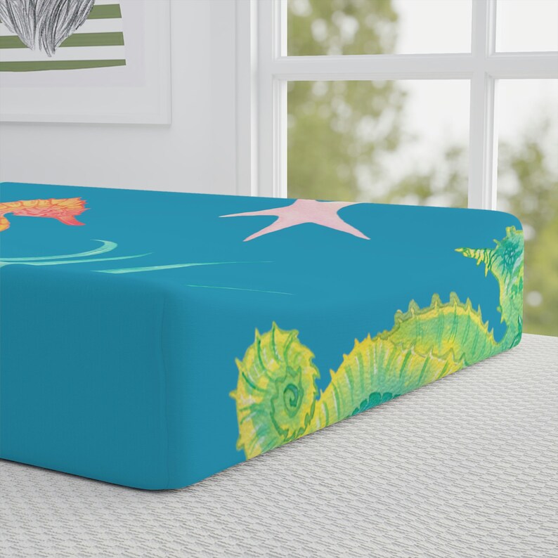 Seahorse Under the Sea Baby Changing Pad Cover Elastic Fitted Etsy