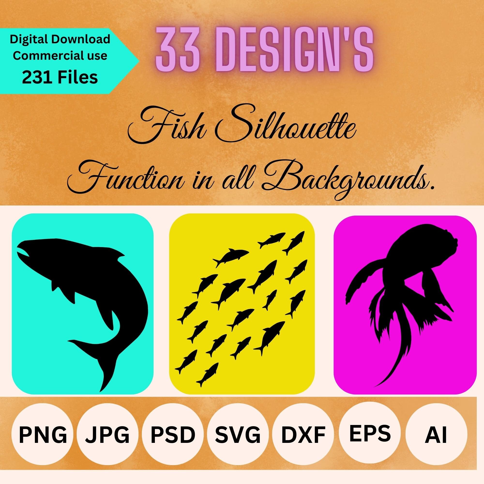 231 Files Fish, Fish SVG, Jesus Fish Svg, Vector Cut File for ...
