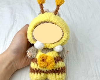 Crochet Bee Outfit for 17cm/6.7'' Dolls - Fits Labub Size Collectibles