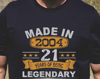21st Birthday Shirt, 21st Birthday Gift, 21st Birthday Gifts for Women, 21st Birthday Gifts for Men, 2004 Shirt, Vintage 2004 Birthday Shirt