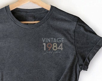 Minimalist Vintage 1984 Limited Edition Shirt, Pocket 40th Birthday Shirt, 40th Birthday Gift, 1984 Birthday Gift, Turning 40 Shirt