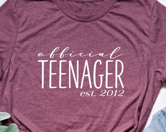 Thirteen Official Teenager Shirt, Hello Thirteen T-shirt, 13th Birthday Shirt, Thirteenth Birthday, 13 Years Old T-shirt, 13th Birthday Gift