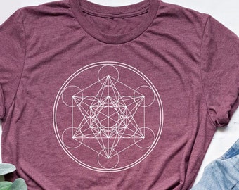 Mens Sacred Geometry Shirt, Minimalist Tee, Psychedelic Shirt, Spiritual Tshirt, Mandala Shirt, Geometric Shirt, Hex Appeal Tee, Trippy Tee