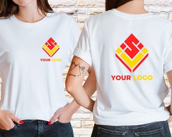 Markenlogo-Hemd, benutzerdefiniertes Logo auf der Vorder- oder Rückseite des Hemdes, Geschäftslogo-Hemd, individuelles Logo-Hemd, Ihr Logo-Hemd, buntes Logo-Hemd