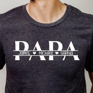 Personalized Papa Shirt With Grandkids Names, Custom Papa Shirt, Personalized Grandpa Shirt, Father&#39;s Day Shirt for Papa, Papa Birthday Tee