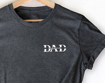 Dad Pocket With Kids Names, Father's Day Minimalist Gift Shirt, New Baby Dad Shirt, Bday Gift for Dad, Funny Husband T-Shirt, Cool Dad Shirt