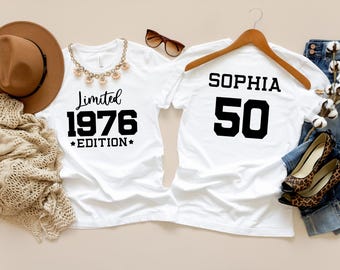 Limited Edition Birthday 1976 Shirt, Custom Name Celebration Gift, 50th Birthday Gift For Women, Turning 50 Tshirt, 50th Birthday Party Tee