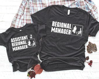 Regional Manager Shirt, Dad and Son Matching Shirts, Assistant to The Regional Manager Tee, Father Daughter Shirt,First Fathers Day Gift Tee