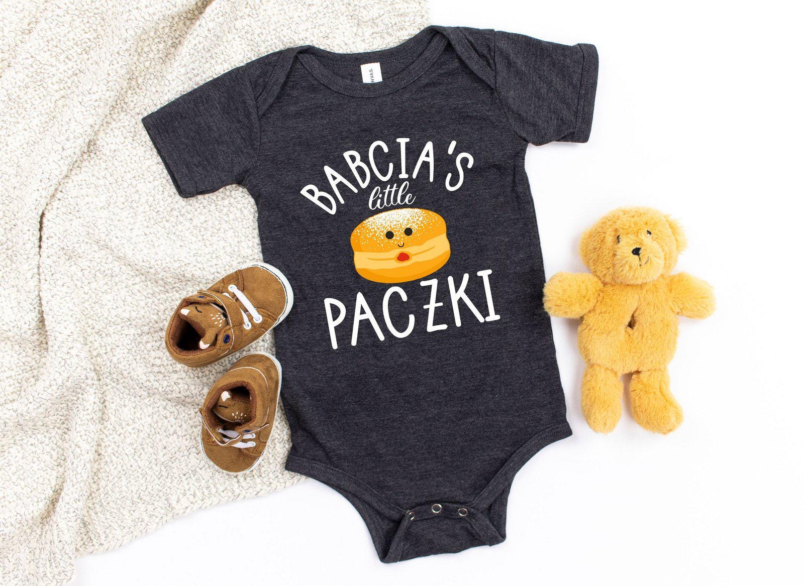Little Pierogi Baby Bodysuit/Toddler T-Shirt Cute Polish Baby Gift Infant One Piece, Athletic Heather, 0-3 Months