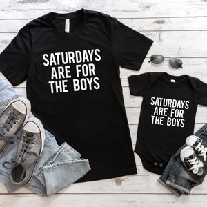 Chemises père et fils, t-shirts papa et garçons, t-shirt papa et moi, chemise fête des pères, cadeau pour papa, t-shirts assortis les samedis image 2